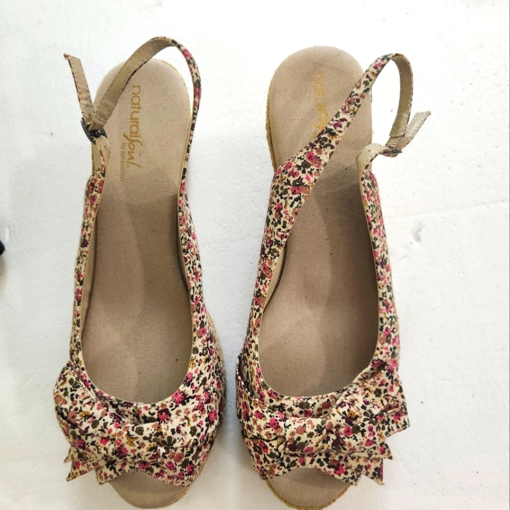 Floral Print Wedge Shoes